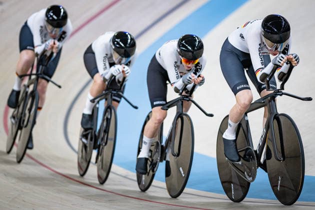 KRÖGER Mieke, KLEIN Lisa, SÜßEMILCH Laura, BRAUßE Franziska UEC Track Cycling European Championships Konya 2026 KRÖGER Mieke KLEIN Lisa SÜßEMILCH Laura BRAUßE Franziska GER Germany Landscape horizontal Landscape Event Event UEC Track Cycling European Championships 2026 Category Category Cycling Track Cycling European Championships Location Location Asia Turkey Konya Discipline Team Pursuit Category Elite Women Distance 4000 m Date Date 01 02 2026 Sunday Day 1