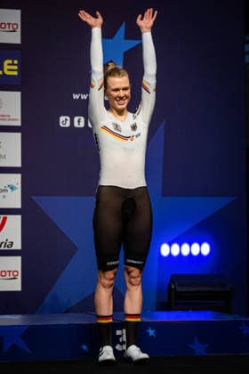 REIßNER Lena Charlotte UEC Track Cycling European Championships Konya 2026 REIßNER Lena Charlotte GER Germany Third Place Award Ceremony Medal Ceremony Podium Portrait Portrait Portrait Event Event UEC Track Cycling European Championships 2026 Category Category Cycling Track Cycling European Championships Location Location Asia Turkey Konya Discipline Scratch Category Elite Women Distance 10 km Date Date 01 02 2026 Sunday Day 1
