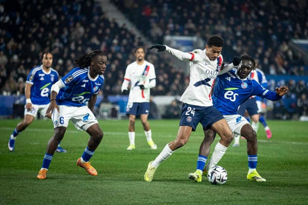 FOOTBALL: Ligue 1 Racing Strasbourg (RCS) vs Paris Saint Germain (PSG) - 01 02 2026 Stade de la Meinau. Strasbourg - France Senny Mayulu 24 (PSG)  Copyright: xElyxandroxCEGARRAx