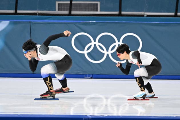 (L-R) Katsuhiro Kuratsubo (JPN), Rio Yamada (JPN), FEBRUARY 1, 2026 - Speed skating, Eisschnelllauf : Milano Cortina 2026 Olympic Winter games, Winterspiele,Spiele, Summer games at Milano Speed Skating Stadium in Milan, Italy. Noxthirdxpartyxsales  aflo_318158800