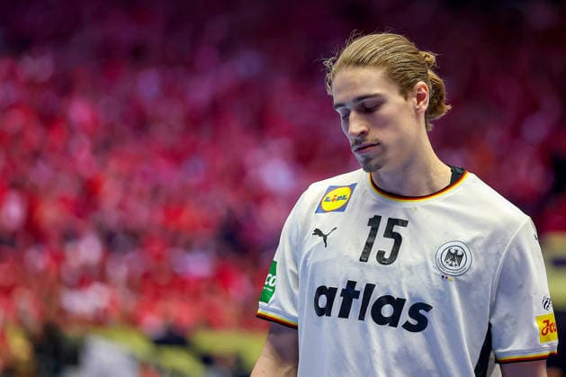 01 02 2026, Handball, Men s EHF EURO 2026, Germany Denmark, Jyske Bank Boxing in Herning, Final Juri Knorr Germany 15 disappointed disappointment Denmark