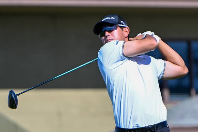 LA JOLLA, CA - FEBRUARY 01: Keita Nakajima (JPN) watches his tee shot on 1 during the final round of the Farmers Insurance Open on February 1, 2026, at Torrey Pines Golf Course, La Jolla, California. (Photo by Ken Murray Icon Sportswire) GOLF: FEB 01 PGA, Golf Herren Farmers Insurance Open EDITORIAL USE ONLY Icon2602010334