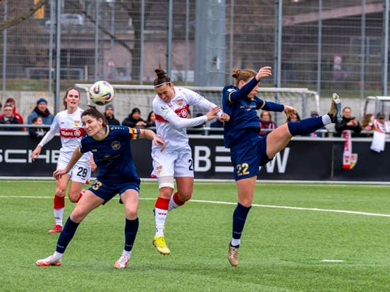2 Womens Bundesliga VfB Stuttgart vs SG 99 Andernach 01 02 2026 Stuttgart, GERMANY 01 February 2026 Nicole Billa VfB Stuttgart, 26 in the header duel during the match between VfB Stuttgart and SG 99 Andernach on matchday 15 of the 2 Womens Bundesliga at the PSV Stuttgart sports ground Copyright: xBEAUTIFULxSPORTS Steinx