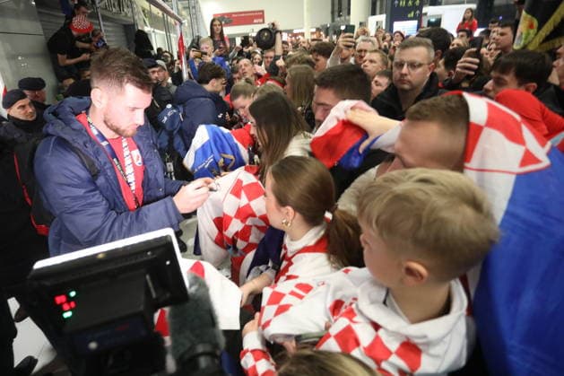 Velika Gorica, Croatia, 020226. Welcome of the Croatian handball team after winning bronze at the European Championship, EM, Europameisterschaft In the photo: Tin Lucin. Photo: Ranko Suvar CROPIX Hrvatska Copyright: xxRankoxSuvarx rukometasi_docek17-020226