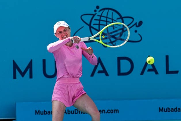 Mubadala Abu Dhabi Open ABU DHABI, UNITED ARAB EMIRATES - FEBRUARY 02: Belarusian Aliaksandra Sasnovich is seen in action against Spanish tennis player Paula Badosa Gibert (not seen) during the women’s singles match of the Mubadala Abu Dhabi Open at Zayed Sports City International Tennis Centre in Abu Dhabi, United Arab Emirates, on February 02, 2026. Waleed Zein Anadolu Abu Dhabi United Arab Emirates. Editorial use only. Please get in touch for any other usage.  Copyright: x2026xAnadoluxWaleedxZeinx