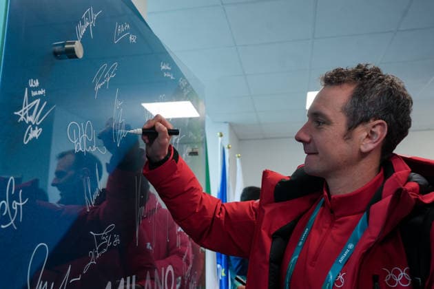 Inaugurazione del Murale della Tregua Olimpica di Milano Cortina 2026 presso il Villaggio Olimpico - Cronaca - Milano 02 02 2026 (foto Claudio Furlan LaPresse) Inauguration of the Milan Cortina 2026 Olympic Truce Mural at the Olympic Village - News - Milan 02 02 2026  Copyright: xClaudioxFurlan LaPressex