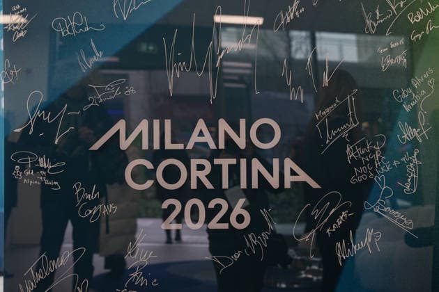 Inaugurazione del Murale della Tregua Olimpica di Milano Cortina 2026 presso il Villaggio Olimpico - Cronaca - Milano 02 02 2026 (foto Claudio Furlan LaPresse) Inauguration of the Milan Cortina 2026 Olympic Truce Mural at the Olympic Village - News - Milan 02 02 2026  Copyright: xClaudioxFurlan LaPressex
