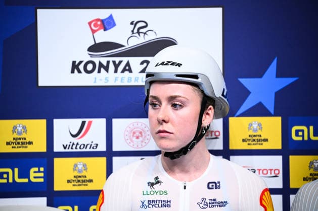 2026 UEC Track Elite European Championships Picture by Olly Hassell SWpix.com - 02 02 2026 - Cycling - 2026 UEC Track Elite European Championships - Konya Velodrome, Konya, Türkiye - Women s Sprint 1 8 Finals - Emma Finucane (Great Britain) Copyright: x xSWpix.comx(t axPhotographyxHubxLtd)xOllyxHassell SWpix.comx SWP-3177-0292