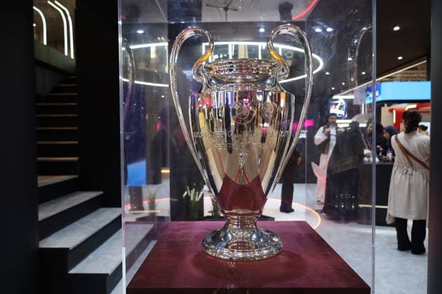 Champions League trophy meets visitors at Web Summit Qatar DOHA, QATAR - FEBRUARY 2: The UEFA Champions League trophy won by Paris Saint-Germain (PSG) is on display for visitors during Web Summit Qatar 2026 at the Doha Exhibition and Convention Center (DECC) in Doha, Qatar. Web Summit Qatar 2026, one of the world’s leading technology and entrepreneurship events, brings together global innovators, startups and industry leaders in the Qatari capital. Ali Altunkaya Anadolu Doha Qatar. Editorial use only. Please get in touch for any other usage.  Copyright: x2026xAnadoluxAlixAltunkayax