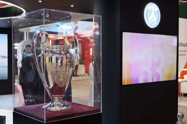 Champions League trophy meets visitors at Web Summit Qatar DOHA, QATAR - FEBRUARY 2: The UEFA Champions League trophy won by Paris Saint-Germain (PSG) is on display for visitors during Web Summit Qatar 2026 at the Doha Exhibition and Convention Center (DECC) in Doha, Qatar. Web Summit Qatar 2026, one of the world’s leading technology and entrepreneurship events, brings together global innovators, startups and industry leaders in the Qatari capital. Ali Altunkaya Anadolu Doha Qatar. Editorial use only. Please get in touch for any other usage.  Copyright: x2026xAnadoluxAlixAltunkayax