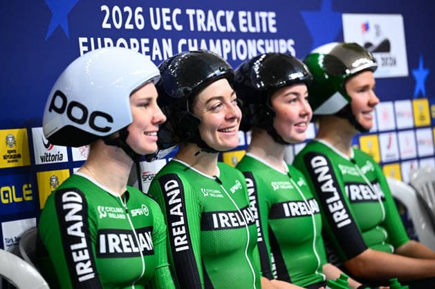 2026 UEC Track Elite European Championships Picture by Olly Hassell SWpix.com - 02 02 2026 - Cycling - 2026 UEC Track Elite European Championships - Konya Velodrome, Konya, Türkiye - Women s Team Pursuit First Round - Emma Jeffers (Ireland), Fiona Mangan (Ireland), Erin Creighton (Ireland), Esther Wong (Ireland) Copyright: x xSWpix.comx(t axPhotographyxHubxLtd)xOllyxHassell SWpix.comx SWP-3177-0299