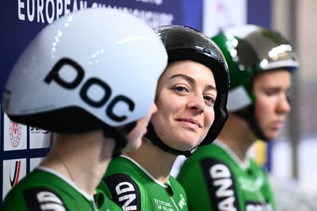 2026 UEC Track Elite European Championships Picture by Olly Hassell SWpix.com - 02 02 2026 - Cycling - 2026 UEC Track Elite European Championships - Konya Velodrome, Konya, Türkiye - Women s Team Pursuit First Round - Fiona Mangan (Ireland) Copyright: x xSWpix.comx(t axPhotographyxHubxLtd)xOllyxHassell SWpix.comx SWP-3177-0301