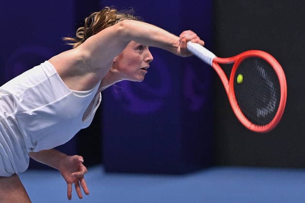 Anna Siskova from Czechia in action against Tamara Korpatsch from Germany during the WTA, Tennis Damen women s tennis tournament Ostrava Open, on February 2, 2026, in Ostrava, Czech Republic. (CTKxPhoto JaroslavxOzana) CTKPhotoP2026020205968  CTKPhotoP2026020205968