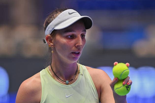 Tamara Korpatsch from Germany is seen during match against Anna Siskova from Czechia within the WTA, Tennis Damen women s tennis tournament Ostrava Open, on February 2, 2026, in Ostrava, Czech Republic. (CTKxPhoto JaroslavxOzana) CTKPhotoP2026020206065  CTKPhotoP2026020206065