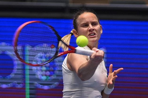 Fiona Ferro from France in action during match against Brenda Fruhvirtova from Czechia within the WTA, Tennis Damen women s tennis tournament Ostrava Open, on February 2, 2026, in Ostrava, Czech Republic. (CTKxPhoto JaroslavxOzana) CTKPhotoP2026020206564  CTKPhotoP2026020206564