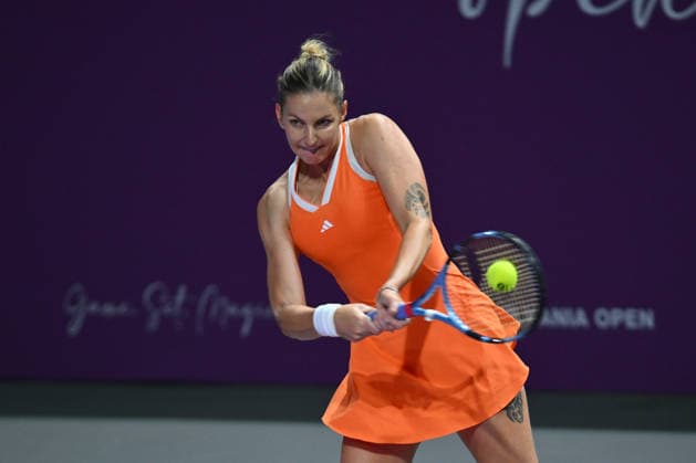 Transylvania Open 2025 - WTA, Tennis Damen 250 Tournament - Day 3 - Karolina Pliskova v Anastasia Zakharova Karolina Pliskova of the Czech Republic competes in the first round of the Transylvania Open 2025, a WTA250 Tournament, against Anastasia Zakharova at BT Arena in Cluj-Napoca, Romania, on February 2, 2025. Bucharest Romania  Copyright: xAlexxNicodimx originalFilename:nicodim-transylv260202_npY9N.jpg