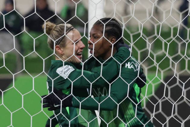 02 02 2026, xgrfx, Soccer Google Pixel Women Bundesliga, VfL Wolfsburg 1 FC Koeln v l Tor, Lineth Beerensteyn VfL Wolfsburg DFL DFB REGULATIONS PROHIBIT ANY USE OF PHOTOGRAPHS as IMAGE SEQUENCES and or QUASI VIDEO Wolfsburg