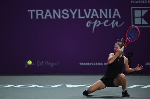 Transylvania Open 2025 - WTA, Tennis Damen 250 Tournament - Day 3 - Karolina Pliskova v Anastasia Zakharova Anastasia Zakharova competes in the first round of the Transylvania Open 2025, a WTA250 Tournament, against Karolina Pliskova of Czech Republic, at BT Arena in Cluj-Napoca, Romania, on February 2, 2026. Bucharest Romania  Copyright: xAlexxNicodimx originalFilename:nicodim-transylv260202_npAiT.jpg
