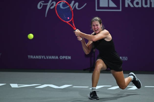 Transylvania Open 2025 - WTA, Tennis Damen 250 Tournament - Day 3 - Karolina Pliskova v Anastasia Zakharova Anastasia Zakharova competes in the first round of the Transylvania Open 2025, a WTA250 Tournament, against Karolina Pliskova of Czech Republic, at BT Arena in Cluj-Napoca, Romania, on February 2, 2026. Bucharest Romania  Copyright: xAlexxNicodimx originalFilename:nicodim-transylv260202_npkpw.jpg