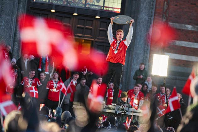 Handball, European Championship, celebration of European Champion Denmark in Copenhagen City Hall