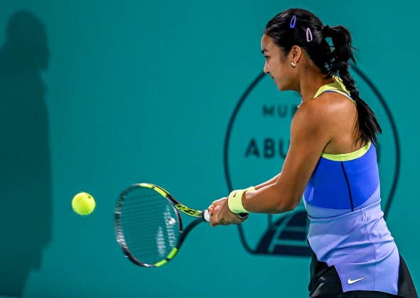 Mubadala Abu Dhabi Open ABU DHABI, UNITED ARAB EMIRATES - FEBRUARY 2: Turkiye s national tennis player Zeynep Sonmez (not seen) competes against Filipino opponent Alexandra Eala at the women’s singles match during the Mubadala Abu Dhabi Open at the Zayed Sports City International Tennis Centre in Abu Dhabi, United Arab Emirates on February 2, 2026. Waleed Zein Anadolu Abu Dhabi United Arab Emirates. Editorial use only. Please get in touch for any other usage.  Copyright: x2026xAnadoluxWaleedxZeinx