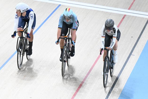 02-02-2026 European Championships Elite Women Track; Giornata 02; 2026, Belgium; 2026, France; 2026, Germany; Kopecky, Lotte; Berteau, Victoire; Teutenberg, Lea Lin; Konya - Velodrom; 