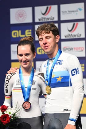 02-02-2026 European Championships Elite Women Track; Giornata 02; 2026, Germany; Teutenberg, Lea Lin; Teutenberg, Tim Torn; Konya - Velodrom; 