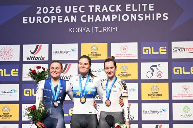 02-02-2026 European Championships Elite Women Track; Giornata 02; 2026, Belgium; 2026, France; 2026, Germany; Kopecky, Lotte; Berteau, Victoire; Teutenberg, Lea Lin; Konya - Velodrom; 