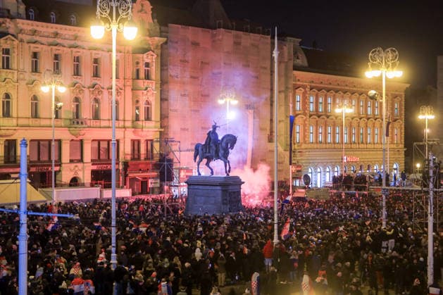 Ceremonial welcome for Croatian National Handball Team after winning bronze at the Men s EHF EURO 2026 Croatia fans during ceremonial welcome for Croatia Handball Team at ban Jelacic Square in Zagreb, Croatia on February 2, 2026. Croatia won bronze medal at the 2026 EHF European Men s Handball Championship.  MiaxSlafhauzer PIXSELL