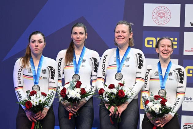 02-02-2026 European Championships Elite Women Track; Giornata 02; 2026, Germany; Kloger, Mieke; Klein, Lisa; Sussemilch, Laura; Brausse, Franziska; Konya - Velodrom; 