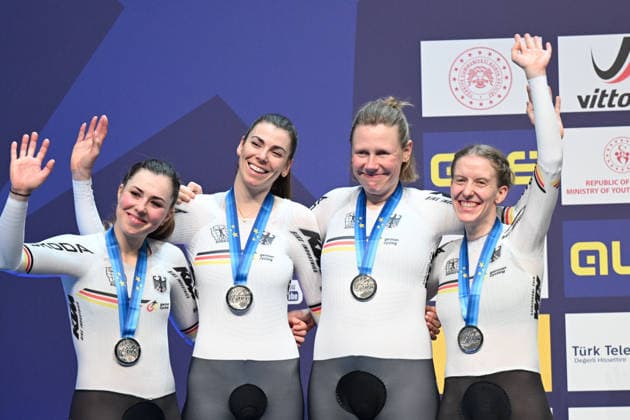 02-02-2026 European Championships Elite Women Track; Giornata 02; 2026, Germany; Kloger, Mieke; Klein, Lisa; Sussemilch, Laura; Brausse, Franziska; Konya - Velodrom; 