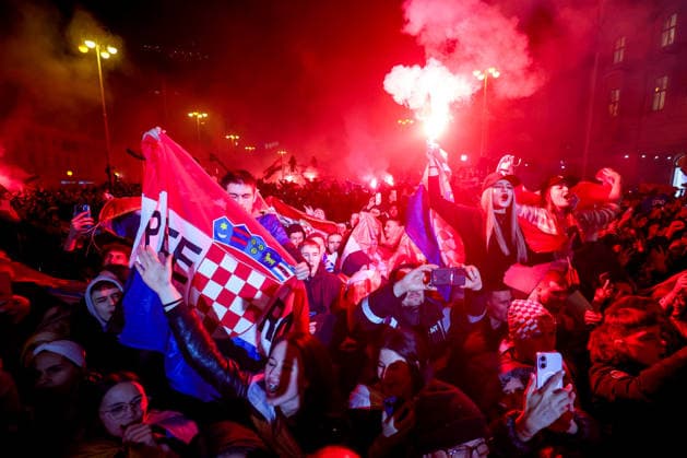 Ceremonial welcome for Croatian National Handball Team after winning bronze at the Men s EHF EURO 2026 Croatia fans during ceremonial welcome for Croatia Handball Team at ban Jelacic Square in Zagreb, Croatia on February 2, 2026. Croatia won bronze medal at the 2026 EHF European Men s Handball Championship.  IgorxKralj PIXSELL