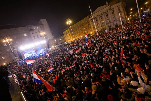 Ceremonial welcome for Croatian National Handball Team after winning bronze at the Men s EHF EURO 2026 Croatia fans during ceremonial welcome for Croatia Handball Team at ban Jelacic Square in Zagreb, Croatia on February 2, 2026. Croatia won bronze medal at the 2026 EHF European Men s Handball Championship.  DavorxPuklavec PIXSELL