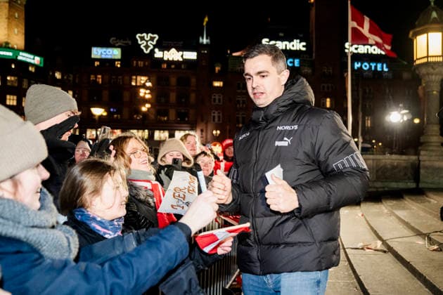 The Handball Men Celebrated at Copenhagen City Hall Rasmus Lauge greets fans and leaves Copenhagen City Hall as Denmark s men s handball team is celebrated as European champions at Copenhagen City Hall on Monday, February 2, 2026 The team won gold on Sunday at the European Handball Championship in Herning and is invited to the city hall for the occasion, including city hall pancakes Photo Sebastian Elias Uth Ritzau Scanpix , Denmark  Copyright: Ritzau Scanpix SebastianxEliasxUthx spdk20260202-194544-L