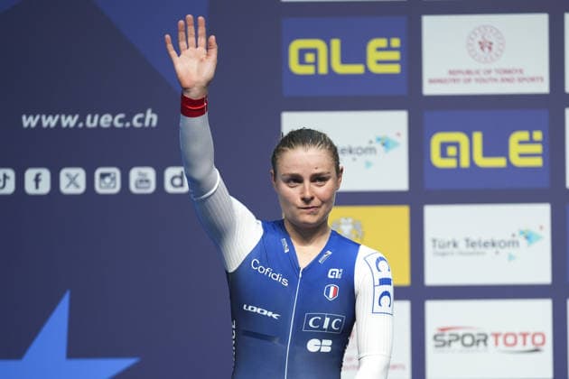 2026 UEC European Track cycling, Rad, Radsport, Bahnrad, Bahn Championships in Konya KONYA, TURKIYE - FEBRUARY 2: Victoire Berteau of France finished second after competing women s elimination round during 2026 UEC Track Cycling European Championships at Konya Velodrome in Konya, Turkiye on February 2, 2026. Dilara Irem Sancar Anadolu Konya Turkey. Editorial use only. Please get in touch for any other usage.  Copyright: x2026xAnadoluxDilaraxIremxSancarx