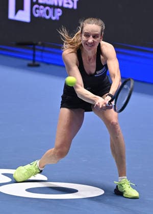Mona Barthel from Germany in action during match against Linda Fruhvirtova from Czechia within the WTA, Tennis Damen women s tennis tournament Ostrava Open, on February 2, 2026, in Ostrava, Czech Republic. (CTKxPhoto JaroslavxOzana) CTKPhotoP2026020208233  CTKPhotoP2026020208233