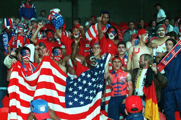 Germany V Usa, FIFA World Cup, WM, Weltmeisterschaft, Fussball Finals 1998 Group F Usa Fans at the FIFA World Cup Finals 1998 Group F match between Germany and Usa at Parc Des Princes on June 15, 1998 in Paris, France. Paris Parc Des Princes France France Copyright: xAllstarxPicturexLibraryxLtdx