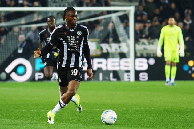 Udinese s Kingsley Ehizibue during the Serie A soccer match between Udinese and Roma at the Bluenergy Stadium in Udine, north east Italy - Monday, February 02,2026 - soccer  Copyright: xAndreaxBressanutti LaPressex