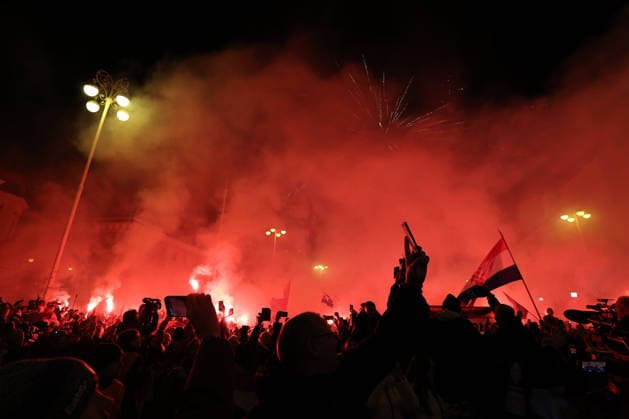 Zagreb, 02.02.2026. - The Croatian national handball team was welcomed at Ban Jelacic Square after winning the bronze medal at the European Championship, EM, Europameisterschaft  2S6A6974.JPG