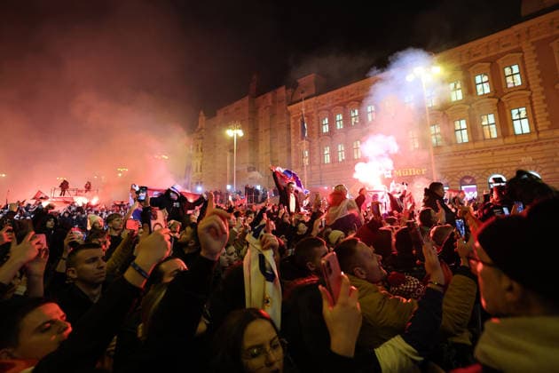 Zagreb, 02.02.2026. - The Croatian national handball team was welcomed at Ban Jelacic Square after winning the bronze medal at the European Championship, EM, Europameisterschaft  2S6A7203.JPG