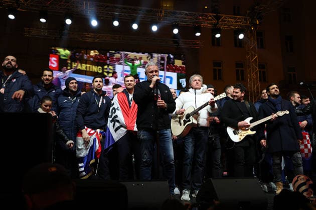 Zagreb, 02.02.2026. - The Croatian national handball team was welcomed at Ban Jelacic Square after winning the bronze medal at the European Championship, EM, Europameisterschaft  2S6A7280.JPG