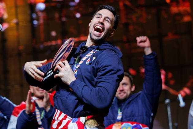 Zagreb, 02.02.2026. - The Croatian national handball team was welcomed at Ban Jelacic Square after winning the bronze medal at the European Championship, EM, Europameisterschaft Ivan Maertinovic  260202_8134.jpg