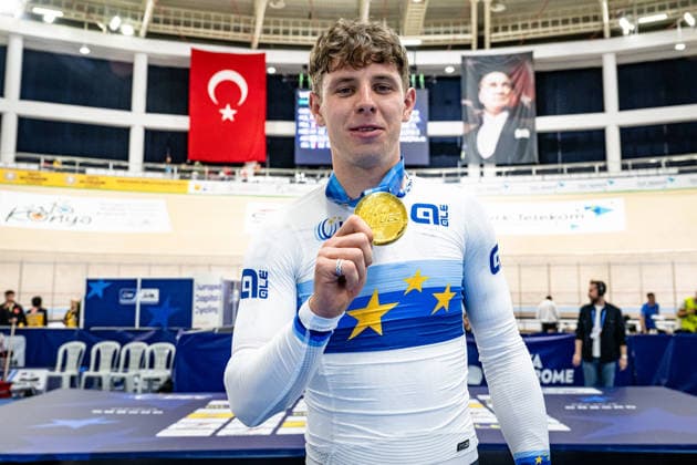 TEUTENBERG Tim Torn UEC Track Cycling European Championships Konya 2026 TEUTENBERG Tim Torn GER Germany Winner First Place Award Ceremony Medal Ceremony Podium Landscape horizontal Landscape Event Event UEC Track Cycling European Championships 2026 Category Category Cycling Track Cycling European Championships Location Location Asia Turkey Türkiye Konya Discipline Points Race Category Elite Men Distance 40 km Date Date 02 02 2026 Monday Day 2