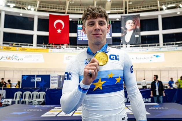 TEUTENBERG Tim Torn UEC Track Cycling European Championships Konya 2026 TEUTENBERG Tim Torn GER Germany Winner First Place Award Ceremony Medal Ceremony Podium Landscape horizontal Landscape Event Event UEC Track Cycling European Championships 2026 Category Category Cycling Track Cycling European Championships Location Location Asia Turkey Türkiye Konya Discipline Points Race Category Elite Men Distance 40 km Date Date 02 02 2026 Monday Day 2