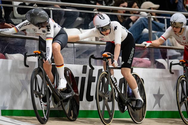 TEUTENBERG Lea Lin, LEU Lorena UEC Track Cycling European Championships Konya 2026 TEUTENBERG Lea Lin GER Germany LEU Lorena SUI Switzerland Landscape horizontal Landscape Event Event UEC Track Cycling European Championships 2026 Category Category Cycling Track Cycling European Championships Location Location Asia Turkey Türkiye Konya Discipline Elimination Race Category Elite Women Distance m Date Date 02 02 2026 Monday Day 2
