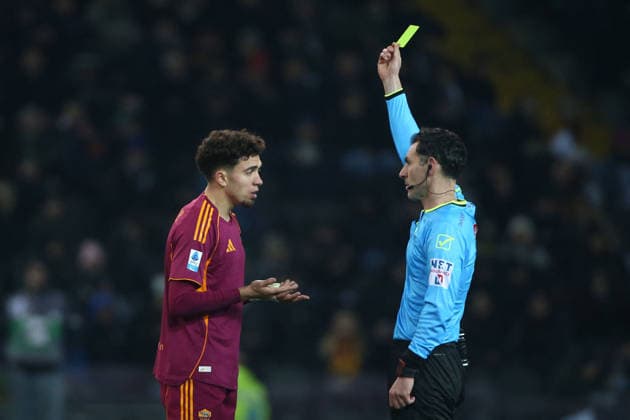 CALCIO - Serie A - Udinese Calcio vs AS Roma 02.02.2026 Udinese vs Roma (Serie A) Calcio; 23Â° Giornata Nella foto: Sacchi ammonisce El Aynaoui (Foto Gino Mancini) Udine Italy  Copyright: xIPAxSport ABACAx