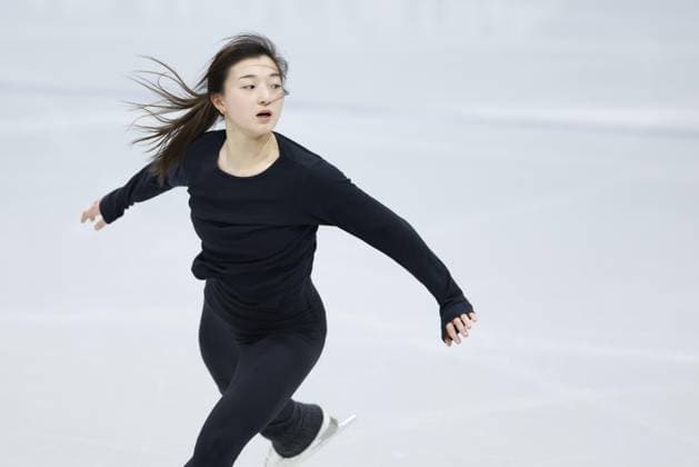 Milan Cortina Olympics Kaori Sakamoto of Japan takes part in an official training session for Figure skating, Eiskunstlauf in Milan on Feb. 2, 2026, ahead of the Milan Cortina Olympics.  A14AA0005241254P