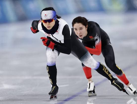 Milan Cortina Winter Olympics Miho Takagi (front) of Japan takes part in a training session for Speed skating, Eisschnelllauf in Milan on Feb. 2, 2026, ahead of the upcoming Milan Cortina Winter Olympics.  A14AA0005241321P
