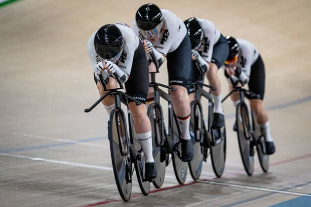 KRÖGER Mieke, KLEIN Lisa, SÜßEMILCH Laura, BRAUßE Franziska UEC Track Cycling European Championships Konya 2026 KRÖGER Mieke KLEIN Lisa SÜßEMILCH Laura BRAUßE Franziska GER Germany Landscape horizontal Landscape Event Event UEC Track Cycling European Championships 2026 Category Category Category Cycling Track Cycling European Championships Location Location Asia Turkey Türkiye Konya Discipline Team Pursuit Category Elite Women Distance 4000 m Date Date 02 02 2026 Monday Day 2