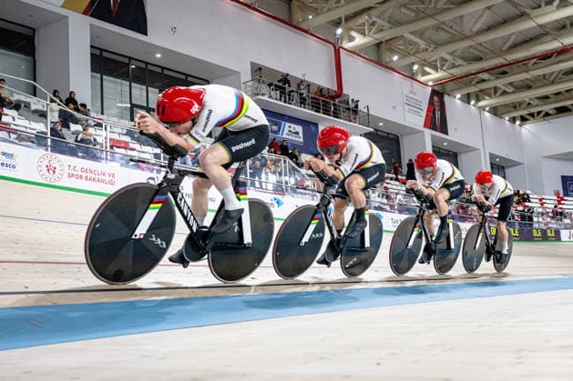 LETH Norman Lasse, MADSEN Rodenberg Frederik, PEDERSEN Lund Rasmus, HANSEN Aagaard Tobias UEC Track Cycling European Championships Konya 2026 LETH Norman Lasse MADSEN Rodenberg Frederik PEDERSEN Lund Rasmus HANSEN Aagaard Tobias DEN Denmark Landscape horizontal Landscape Event Event UEC Track Cycling European Championships 2026 Category Category Cycling Track Cycling European Championships Location Location Asia Turkey Türkiye Konya Discipline Team Pursuit Category Elite Men Distance 4000 m Date Date 02 02 2026 Monday Day 2